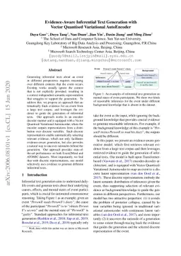 Evidence-Aware Inferential Text Generation with Vector Quantised
  Variational AutoEncoder