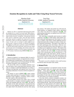 Emotion Recognition in Audio and Video Using Deep Neural Networks
