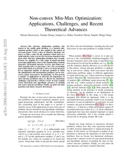 Non-convex Min-Max Optimization: Applications, Challenges, and Recent
  Theoretical Advances