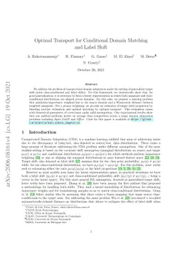 Optimal Transport for Conditional Domain Matching and Label Shift