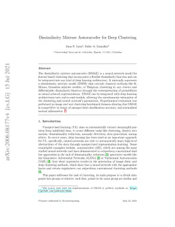 Dissimilarity Mixture Autoencoder for Deep Clustering