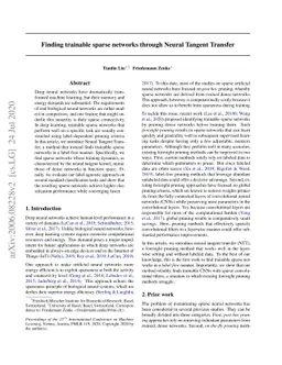 Finding trainable sparse networks through Neural Tangent Transfer