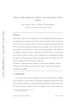 Monte Carlo estimators of first-and total-orders Sobol' indices