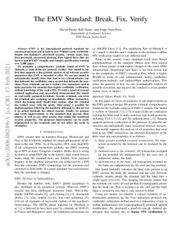 The EMV Standard: Break, Fix, Verify