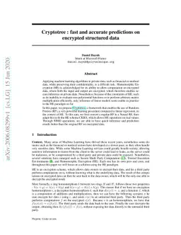 Cryptotree: fast and accurate predictions on encrypted structured data