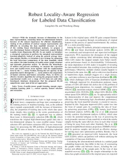 Robust Locality-Aware Regression for Labeled Data Classification