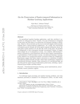 On the Preservation of Spatio-temporal Information in Machine Learning
  Applications