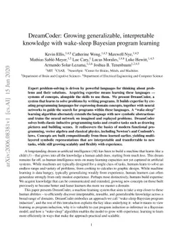 DreamCoder: Growing generalizable, interpretable knowledge with
  wake-sleep Bayesian program learning