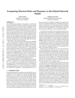 Computing Shortest Paths and Diameter in the Hybrid Network Model