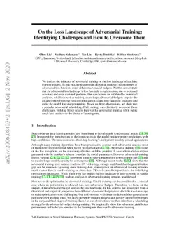 On the Loss Landscape of Adversarial Training: Identifying Challenges
  and How to Overcome Them