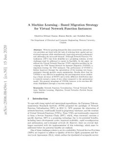 A Machine Learning-Based Migration Strategy for Virtual Network Function
  Instances