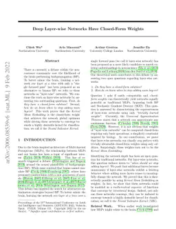 Deep Layer-wise Networks Have Closed-Form Weights