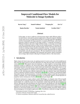 Improved Conditional Flow Models for Molecule to Image Synthesis