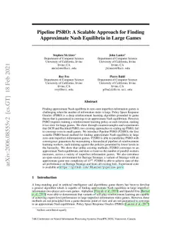 Pipeline PSRO: A Scalable Approach for Finding Approximate Nash
  Equilibria in Large Games