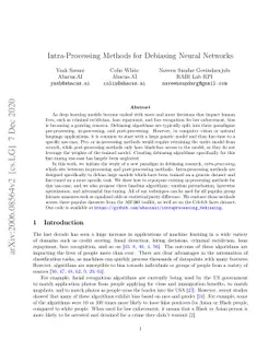 Intra-Processing Methods for Debiasing Neural Networks