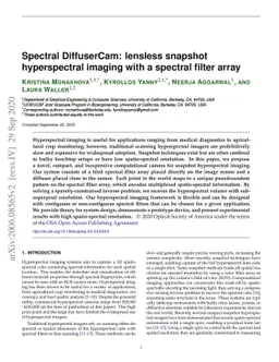 Spectral DiffuserCam: lensless snapshot hyperspectral imaging with a
  spectral filter array