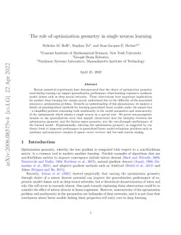 The role of optimization geometry in single neuron learning