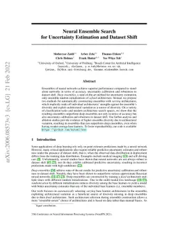 Neural Ensemble Search for Uncertainty Estimation and Dataset Shift