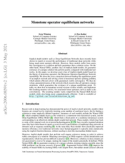 Monotone operator equilibrium networks