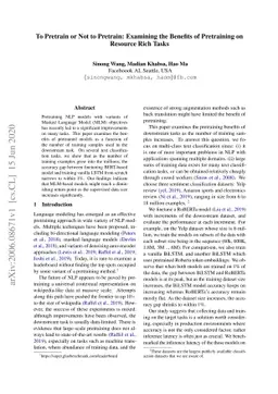 To Pretrain or Not to Pretrain: Examining the Benefits of Pretraining on
  Resource Rich Tasks