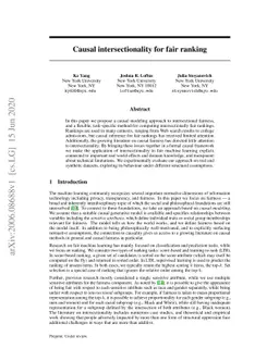 Causal intersectionality for fair ranking