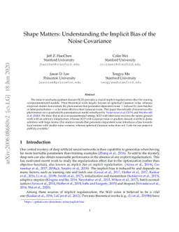 Shape Matters: Understanding the Implicit Bias of the Noise Covariance
