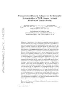 Unsupervised Domain Adaptation for Semantic Segmentation of NIR Images
  through Generative Latent Search