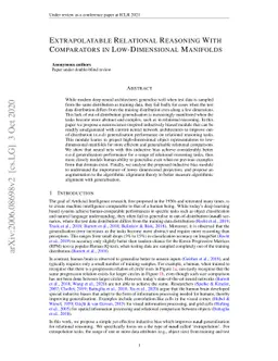 Extrapolatable Relational Reasoning With Comparators in Low-Dimensional
  Manifolds