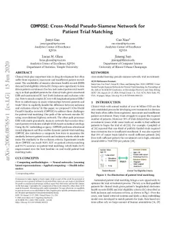 COMPOSE: Cross-Modal Pseudo-Siamese Network for Patient Trial Matching