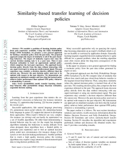 Similarity-based transfer learning of decision policies