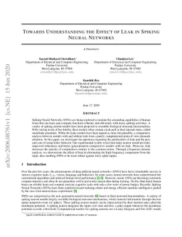 Towards Understanding the Effect of Leak in Spiking Neural Networks
