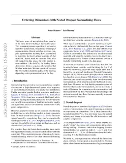 Ordering Dimensions with Nested Dropout Normalizing Flows