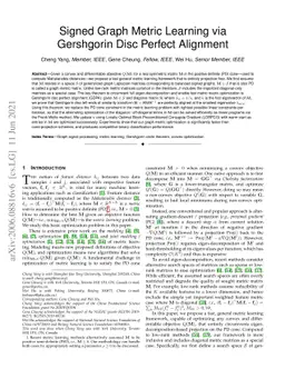 Signed Graph Metric Learning via Gershgorin Disc Perfect Alignment