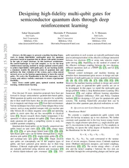 Designing high-fidelity multi-qubit gates for semiconductor quantum dots
  through deep reinforcement learning