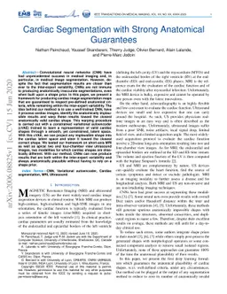Cardiac Segmentation with Strong Anatomical Guarantees