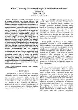 Hash Cracking Benchmarking of Replacement Patterns
