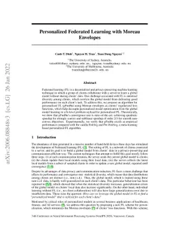 Personalized Federated Learning with Moreau Envelopes