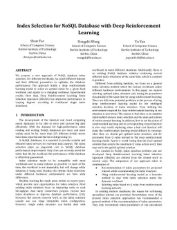 Index Selection for NoSQL Database with Deep Reinforcement Learning