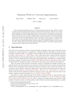 Minimum Width for Universal Approximation