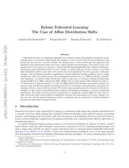 Robust Federated Learning: The Case of Affine Distribution Shifts