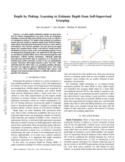 Depth by Poking: Learning to Estimate Depth from Self-Supervised
  Grasping