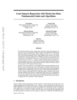 Least Squares Regression with Markovian Data: Fundamental Limits and
  Algorithms
