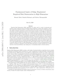 Fundamental Limits of Ridge-Regularized Empirical Risk Minimization in
  High Dimensions