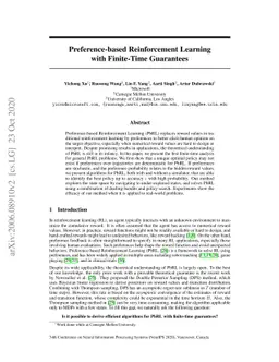 Preference-based Reinforcement Learning with Finite-Time Guarantees