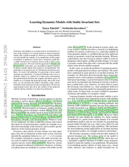 Learning Dynamics Models with Stable Invariant Sets