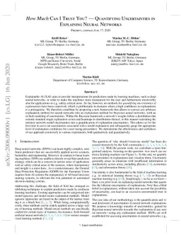 How Much Can I Trust You? -- Quantifying Uncertainties in Explaining
  Neural Networks