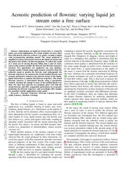 Acoustic prediction of flowrate: varying liquid jet stream onto a free
  surface