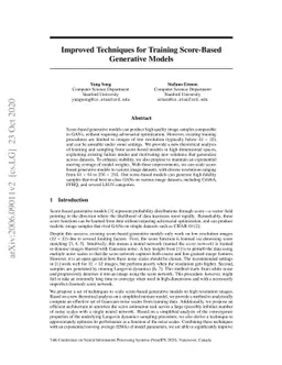 Improved Techniques for Training Score-Based Generative Models