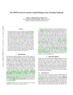 The SPPD System for Schema Guided Dialogue State Tracking Challenge