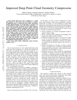 Improved Deep Point Cloud Geometry Compression